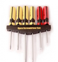 6pc Screwdriver Set Flat/Slotted with Tri-square Handle