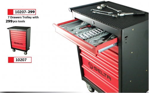 Selta Taiwan 299pc Mechanic Tool+37pc Free Tool Set w Drawer Roller Cart Trolley