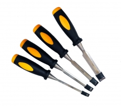 4pc Carpentry Wood Chisel Set (6-10-13-18mm) with PVC softgrip Handle