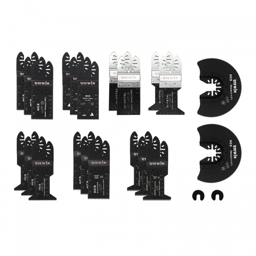 Usewin 23pc Oscillating Saw Blades Set for Quick Release Multi-tool, Metal/Wood BIM HCS Blades