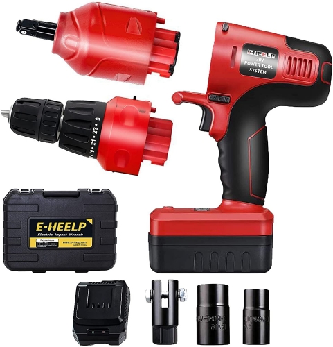2-in-1 20V Cordless 2 Head Quick Connect Electric Impact Wrench Drill/Driver Combo Kit